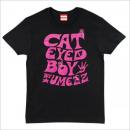 猫目小僧Tシャツ　ロゴ柄　ブラック　メンズ